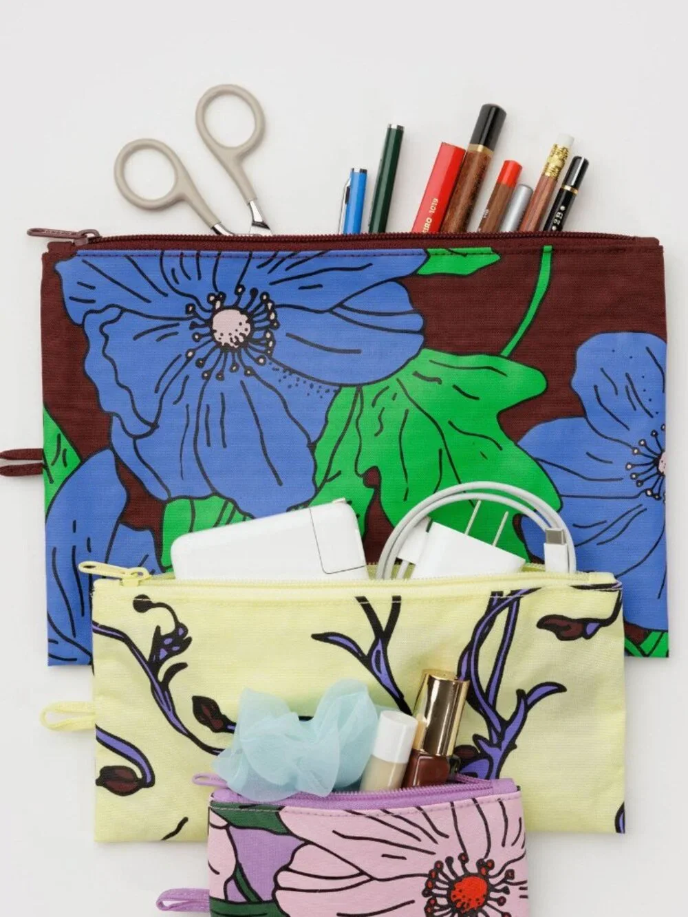 NWOT Baggu Flat Pouch Large - Poppy